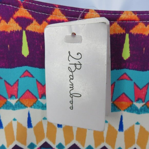 2 Bamboo One Piece Swimsuit Ladies 10 Bright Adjustible Straps Soft Cup Plunge - Picture 7 of 12